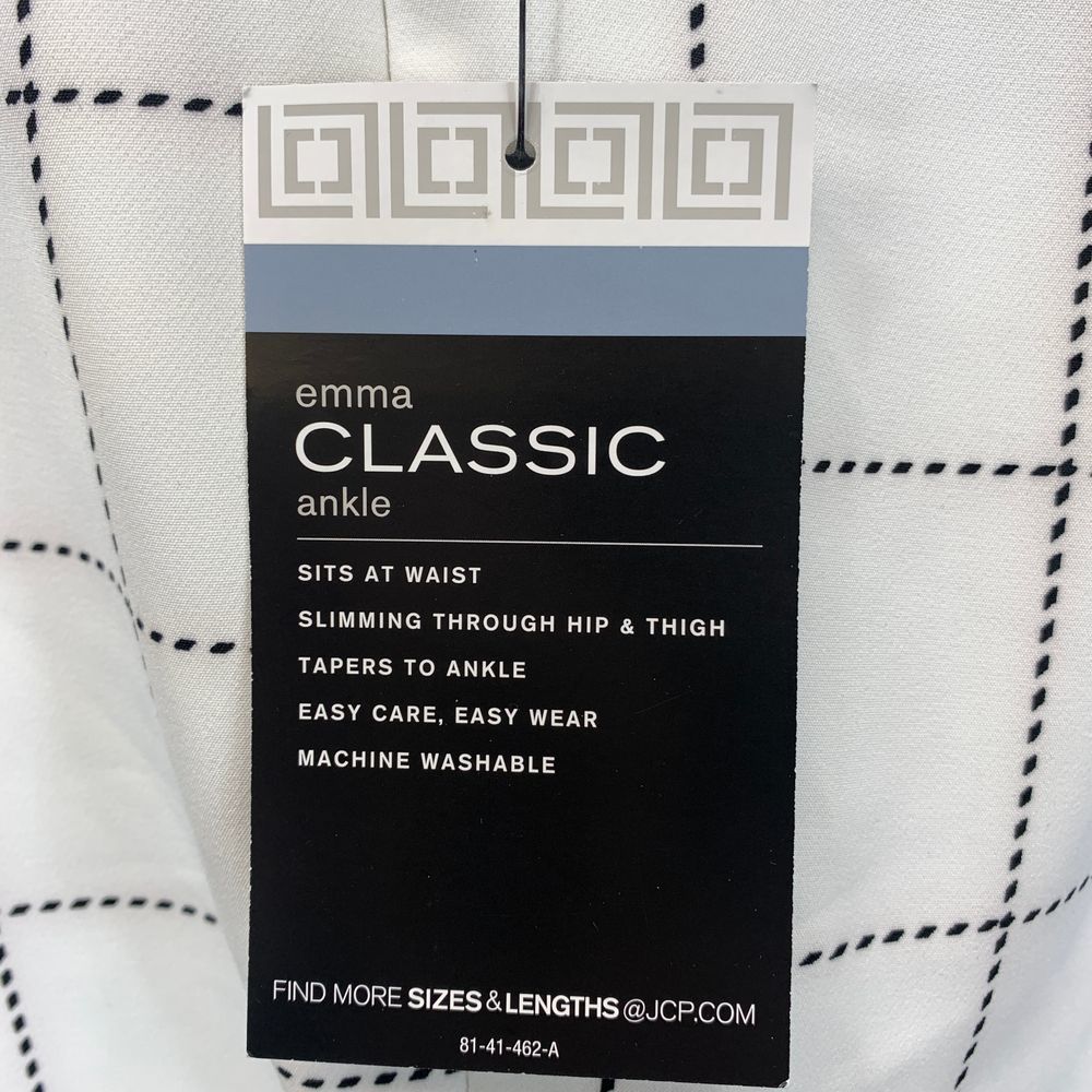 Liz Claiborne Emma Ankle Pant, White & Black - Picture 5 of 7